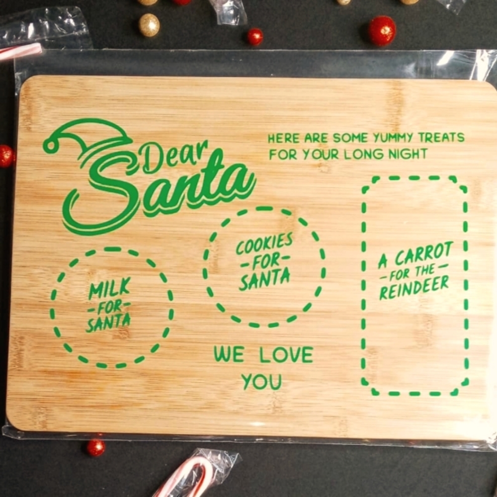 Santa Bamboo snack board